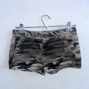 Express camo low rise shorts